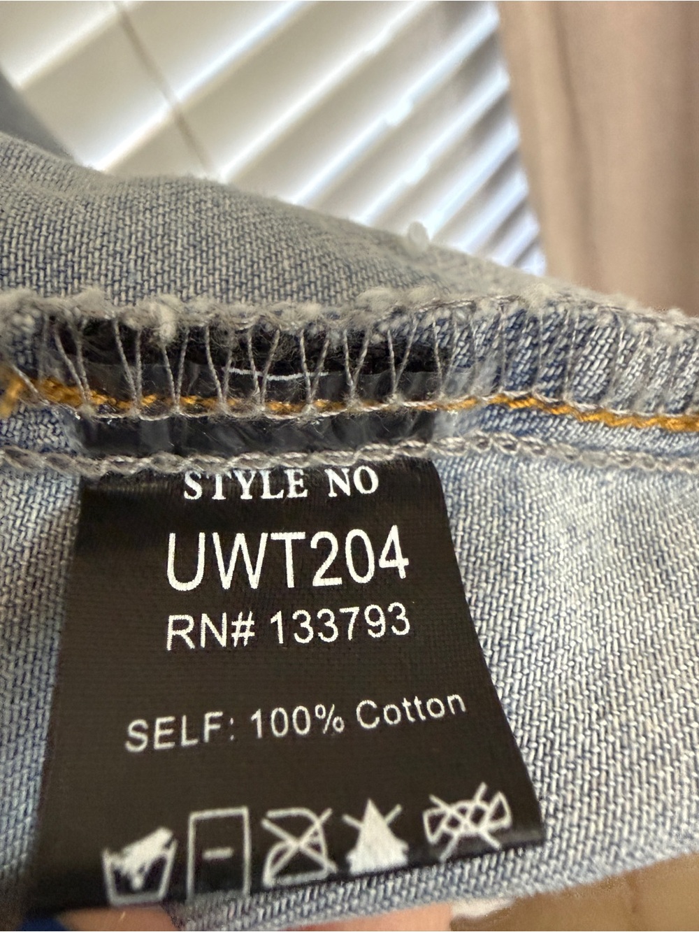 POL Lt Blue Denim Shacket with White Lace Panels - Picture 8 of 9